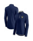 Women's Navy Milwaukee Brewers Corner Quarter-Zip Top