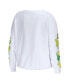 Women's White Oregon Ducks 3-Hit Cropped Long Sleeve T-shirt