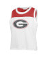 Women's White Distressed Georgia Bulldogs Premier Zoey Waist Length Tank Top