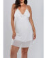 Женская пижама iCollection Cecily Elegant Plus Size White Lace and Mesh Chemise