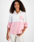 Women's Colorblock Button-Front Shirt