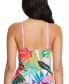 Bleu by Rod Beattie Wild at Heart High-Neck Tankini Top Swimwear Multi Size 14