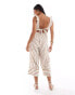 Vila Petite jumpsuit with tie back in spice stripe