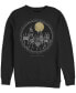 Men's Deathly Hallows 2 Hogwarts Line Art Crew Fleece Pullover T-shirt