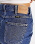 Wrangler high waist mom skirt in mid blue denim