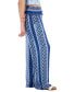 Juniors' Printed Smocked Wide-Leg Pants