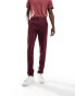 ASOS DESIGN smart skinny trousers in burgundy