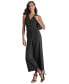 Women's V-Neck Pinstripe Sleeveless Jumpsuit