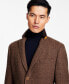 Men Wool Blend Overcoats with Contrast Velvet Top Collar