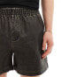 ASOS DESIGN short in heavy washed leather look