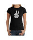 Women's Word Art T-Shirt - Peace Fingers