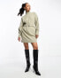 & Other Stories belted knitted dress in sage