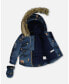 Baby Boy Two Piece Baby Snowsuit Ochre And Navy Printed Mountains - Infant|Toddler