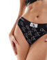 Calvin Klein CK 96 modern thong in black logo print