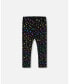 Big Girls Leggings Allover Foil Black Printed Stars