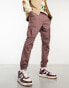 Pacsun kai stretch slim fit cargo trousers in peppercorn brown