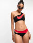 Nike Swimming Icon Sneakerkini asymmetrical bikini bottoms in black and red