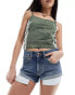 Lee Rider short 2inch straight fit turn up denim shorts in mid vintage wash