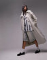 Topshop ultimate formal trench coat with extreme shoulders in sage