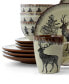 Wild Nature 16 Piece Luxurious Stoneware Dinnerware, Service for 4