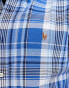 Polo Ralph Lauren icon logo multi check oxford shirt custom fit in blue