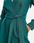 Closet London Petite tie waist kimono jumpsuit in emerald