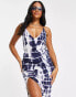 ASOS DESIGN lace up back cami midaxi beach dress in tie dye