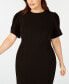 Plus Size Puff-Sleeve Sheath Dress