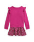 Toddler and Little Girls Floral Poplin-Skirt Fleece Dress