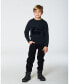 Big Boys Sweater With Deer Flocking Dark Gray