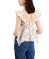 Juniors' Flutter Sleeve Asymmetrical Hem Tank