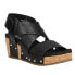 Corkys Guilty Pleasure Perforated Studded Wedge Strappy Womens Black Casual San