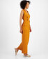 Women's Zip-Front Belted Wide-Leg Jumpsuit