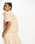 Y.A.S tailored pinstripe short sleeve blazer co-ord in cream