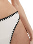 Stradivarius bikini bottom with contrast stitch in ecru