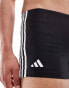 adidas Performance classic 3-stripes swim boxers in black