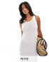 Vila Petite crochet tank maxi dress in cream