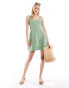 ASOS DESIGN Tall seamed mini tennis sundress in khaki