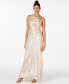 One-Shoulder Metallic Gown