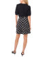 Women's Puff-Sleeve Mixed-Media Tweed Dress