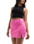 ASOS DESIGN ponte pelmet mini skirt with belt in pink