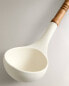 Silicone and wood ladle