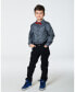 Baby Boys Baby Printed Pine Chambray Shirt With Bow Tie Gray