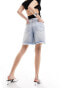 Emory Park light denim jort shorts with distresseed edges