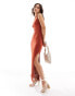 New Look racer back midi dress in rust