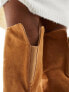 ASOS DESIGN Kingdom heeled ruched over the knee boots in tan