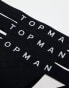 Topman 3 pack jocks in black with black waistbands