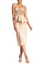 Isabel Garcia 157573 Women's Strapless Peplum Midi Dress Champagne Sz. 4 US