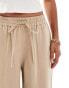 Miss Selfridge Petite soft touch pull on wide leg trouser in stone