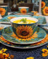 Golden Sunflowers Set of 4 Salad Plates